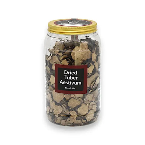 250g jar of dried black summer truffle Tuber Aestivum for culinary use
