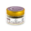 Pot de sel à la truffe blanche avec couvercle et étiquette dorés de Ross Brand pour assaisonnement gastronomique