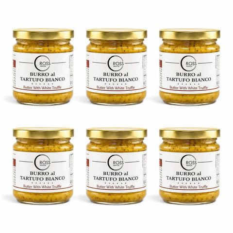Douze pots de 160 g de beurre à la truffe blanche à 6 % Tuber borchii