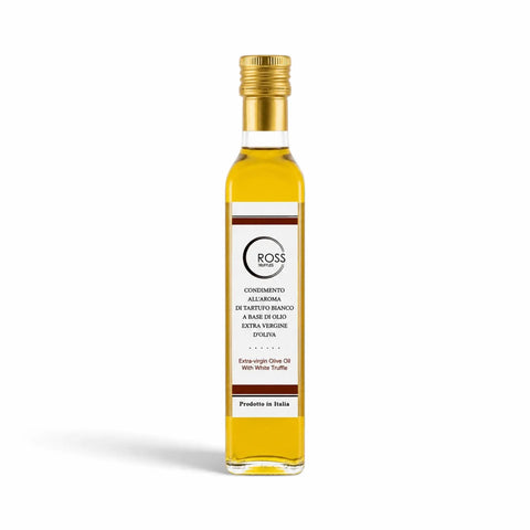 Bouteille de 250 ml d'huile d'olive à la truffe blanche aromatisée à 2 % Tuber magnatum